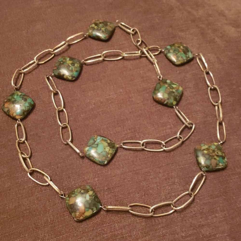Vintage Natural Green Jasper Necklace